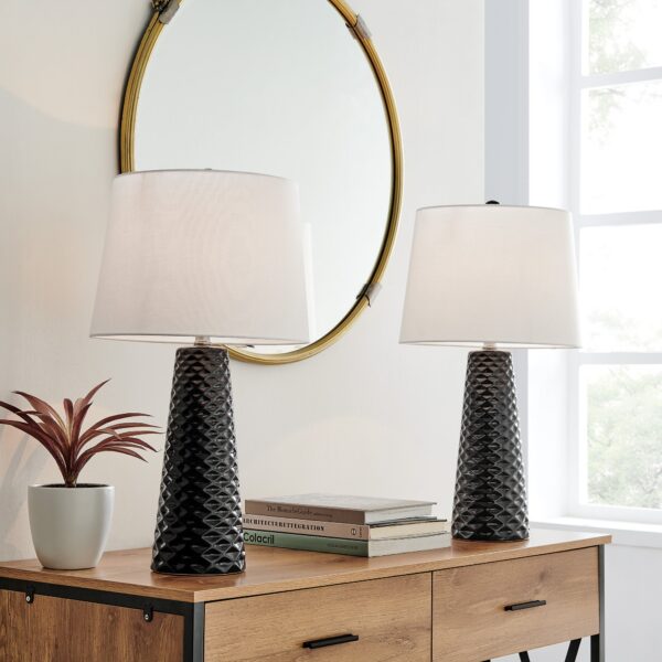 Black and White Lamp on a desk